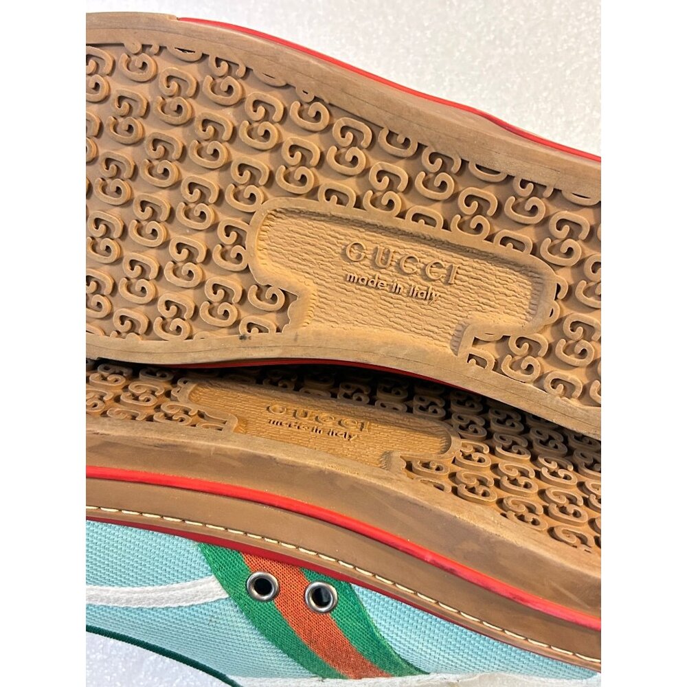 Gucci Tennis 1977 'Blue Cotton Trainers Sneakers UK 6.5 Fits Womens 9 US 9 Men's - Picture 7 of 11